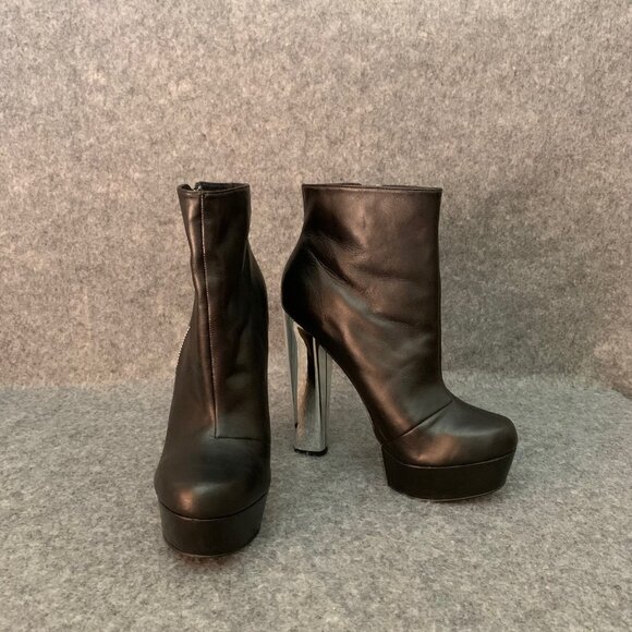 Topshop Women's Leather Side Zip Booties Platform Ankle Boots - Picture 2 of 15